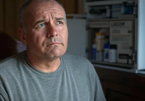 50-jähriger Mann mit Erektionsproblemen nachdenklich